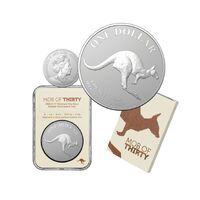 2023 $1 Mob Of Thirty - 30th Anniversary of the Kangaroo Series 1oz Fine Silver ‘C’ Mintmark Frosted UNC