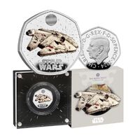 2024 50p Star Wars Millennium Falcon UK Silver Proof Colour Coin