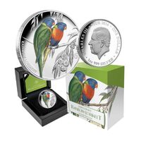 2024 $1 Birds of Australia Rainbow Lorikeet 1oz Silver Proof Coin
