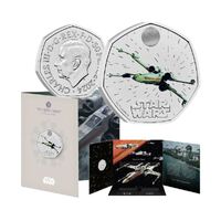 2024 50p Star Wars X-Wing UK Coloured BUNC