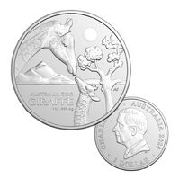 2024 $1 Australia Zoo Series - Giraffe 1oz Fine Silver Investment Coin