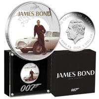 2024 $1 James Bond Sean Connery 1oz Silver Proof Coloured Coin