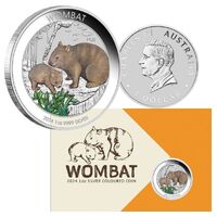 2024 Australian Wombat 1oz Silver Coloured Coin in Card