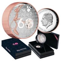 2024 Pink Panther 60th Anniversary 5oz Silver Proof High Relief Gilded