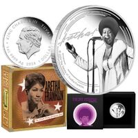 2024 Aretha Franklin 1oz Silver Proof Coloured Coin