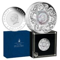 2024 Double Dragon with Mother of Pearl Insert 2oz Silver Proof Coin