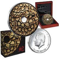 2025 $10 Lunar Snake 5 Oz Silver Proof Coin