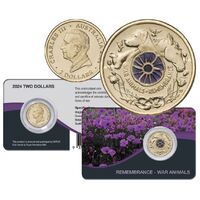  2024 $2 Australia Remembrance War Animals Aluminium-Bronze UNC Coin Pack