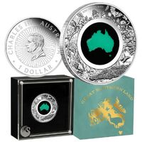 2024 $1 Great Southern Land 1 Oz Silver Proof Chrysoprase Coin