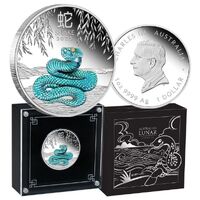 2025 Australian Lunar Series III Year of the Snake 1 Oz Silver Proof Coloured Coin