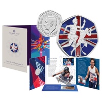 2024 50p Team GB and Paralympics GB UK 50p Brilliant Uncirculated Colour Coin