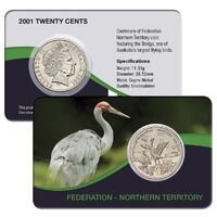 2001 20c Australia Centenary of Federation Northern Territory Coin Pack Style 2