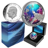 2025 $1 Coa Turquoise Coral Reefs 1 Oz Silver Proof Coin