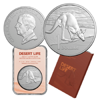 2024 $1 Desert Life - Kangaroo Series 1 Oz Fine Silver Frosted Uncirculated Coin 