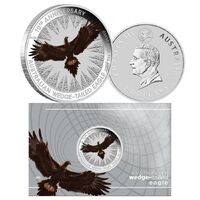  2024 $2 Australian Wedge tailed Eagle 10th Anniversary 2oz Silver Coloured Coin in Card