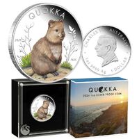 2024 Australian Quokka 1oz Silver Proof Coloured Coin