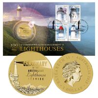 2015 $1 100 Years of Commonwealth Management of Lighthouses Coin & Stamp Cover PNC (PM)