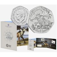 2024 50p Ice Age Giants - Giant Deer UK Brilliant Uncirculated Coin