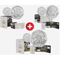 Complete 2024 50p Ice Age Giants 3 Coin Set Brilliant Uncirculated COMBO