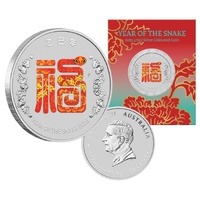 2025 50c Australia Year of the Snake “FU” - Prosperity 1/2oz Coloured Silver Coin in Card