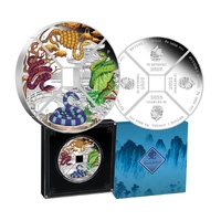 2025 Year of the Snake Quadrant 1 Oz Silver Proof Four Coin Set