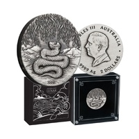 2025 Australian Lunar Series III Year of the Snake 2 Oz Silver Antiqued Coin