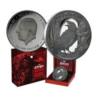 2025 $5 The Raven 2 Oz Silver Black Proof Coin