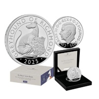 2025 £2 The Greyhound of Richmond - The Royal Tudor Beasts UK 1oz Silver Proof Coin