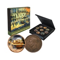 Second World War Tanks 9 Coin Enamel Penny Collection