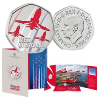 2025 50p The Red Arrows UK Coloured Brilliant Uncirculated Coin