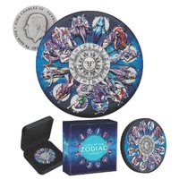 2025 Zodiac Signs and Goddesses 5oz Silver Antiqued Coloured Coin