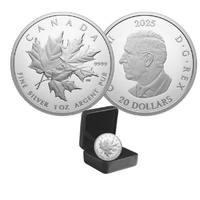 2025 $20 Triple Maple 1 Oz Fine Silver Coin 