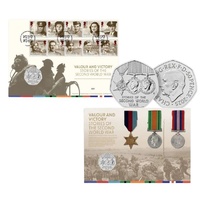 2025 50p Valour and Victory - Stories of The WWII Brilliant Uncirculated Coin Cover