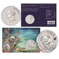 2025 $1 Koala- Bison Coloured Privy Mark  ANA World's Fair Special 1oz Silver Coin