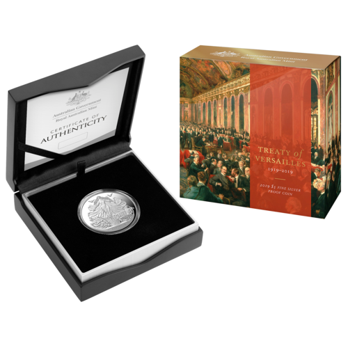 2019 $5 Centenary Of The Treaty Of Versailles 1oz Silver Proof Coin 