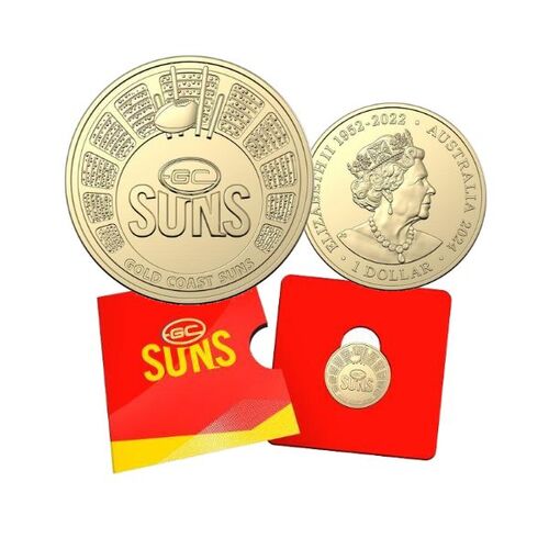 2024 $1 AFL Gold Coast Suns AlBr UNC - Season 2