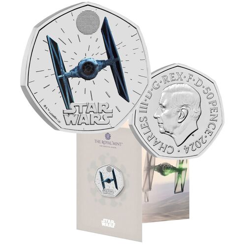 2024 50p Star Wars TIE Fighter UK Coloured BUNC