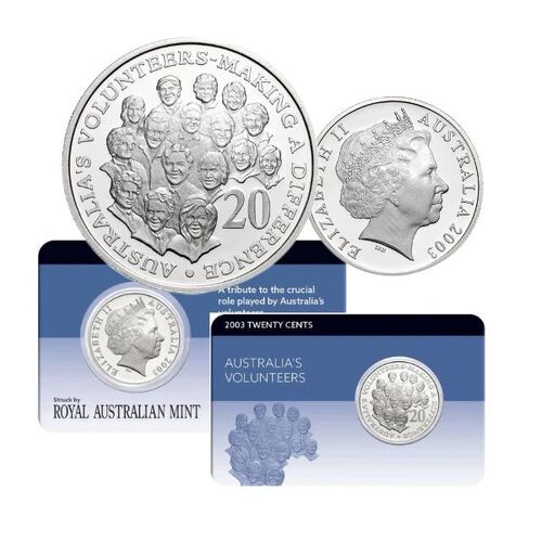 2003 20c Australia's Volunteers Coin Pack 