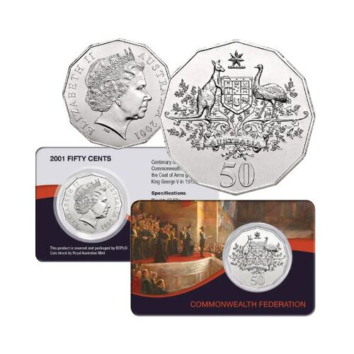 2001 50c Centenary of Federation Cu-Ni Coin Pack Style 2