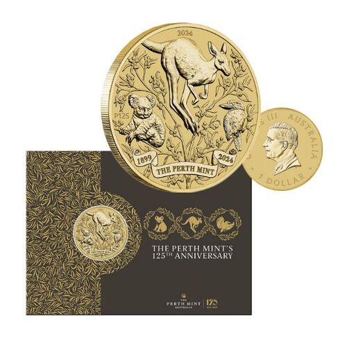 2024 $1 The Perth Mint's 125th Anniversary Coin in Card