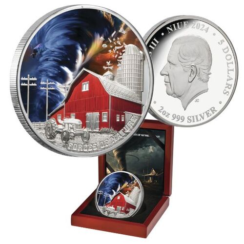 2024 $5 Forces Of Nature - Tornado Ultra-high Relief 2oz Silver Coin