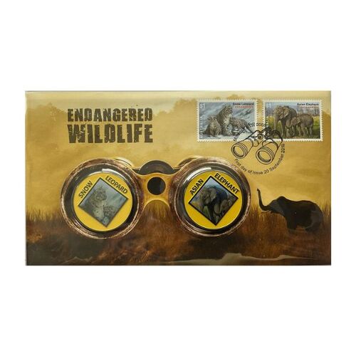 2016 Endangered Wildlife Snow Leopard & Asian Elephant PMC