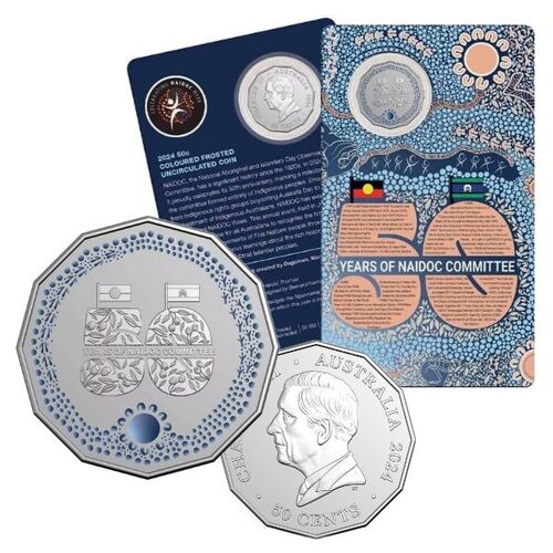 2024 50c NAIDOC Week Coloured Frosted Uncirculated Coin