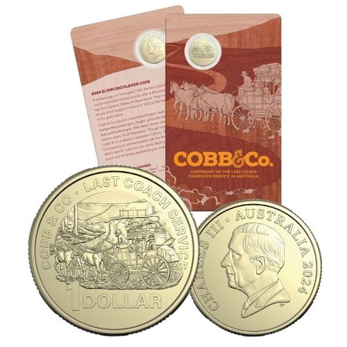 2024 $1 Centenary of Cobb & Co's Last Coach Passenger Service UNC