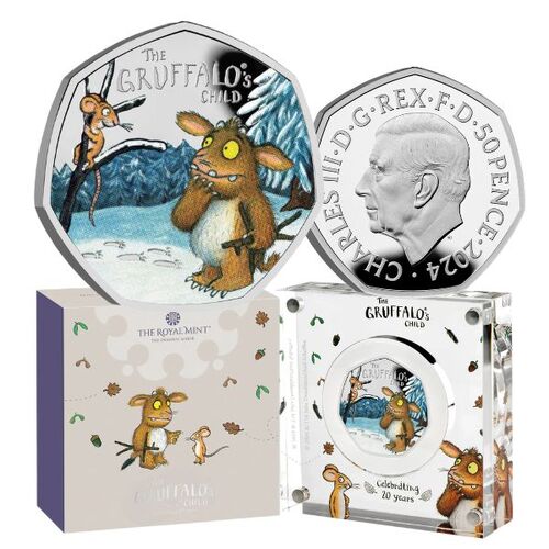 2024 The Gruffalo's Child UK 50p Silver Proof Colour Coin