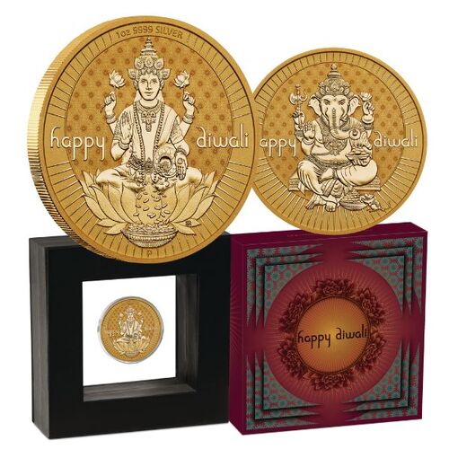 2024 Diwali 1oz Silver Gilded Medallion