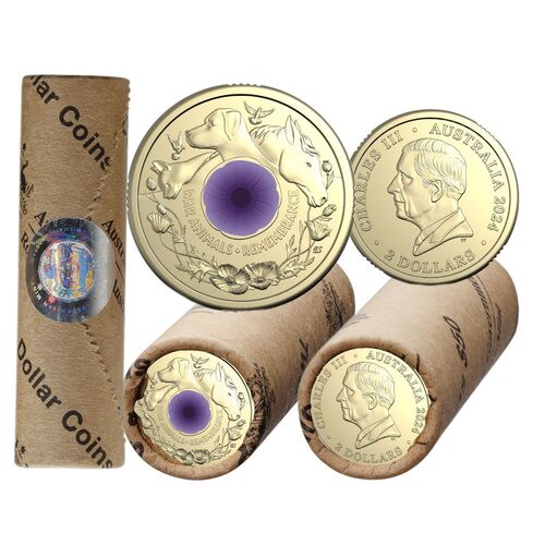 2024 $2 War Animals Remembrance Uncirculated Coin Roll