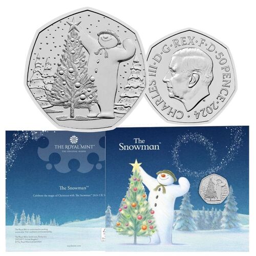  2024 50p The Snowman UK Brilliant Uncirculated Coin