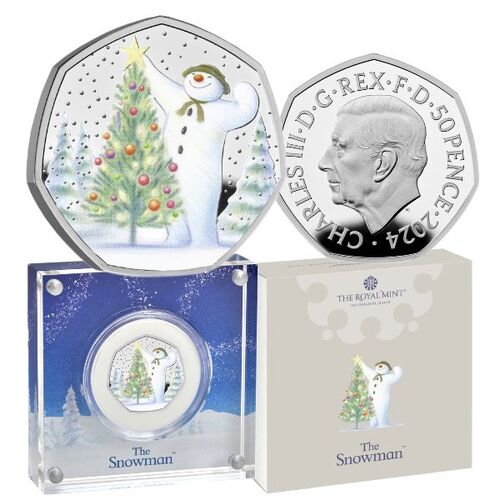 2024 50p The Snowman UK Silver Proof Coloured Coin