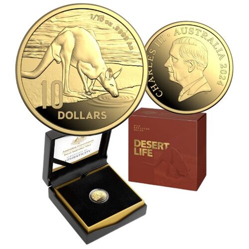 2024 $10 Kangaroo Series 1/10 Oz Gold Proof Coin